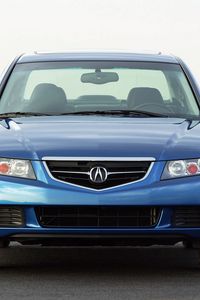 Превью обои acura, tsx, 2003, синий, вид спереди, стиль, авто, акура, асфальт