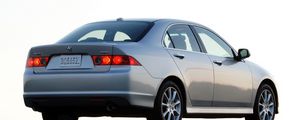 Превью обои acura, tsx, 2006, серый металлик, вид сзади, стиль, авто, акура, асфальт