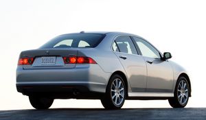 Превью обои acura, tsx, 2006, серый металлик, вид сзади, стиль, авто, акура, асфальт