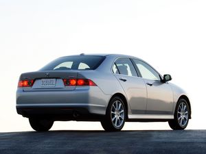 Превью обои acura, tsx, 2006, серый металлик, вид сзади, стиль, авто, акура, асфальт