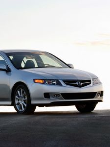 Превью обои acura, tsx, 2006, серый металлик, стиль, авто, акура, асфальт