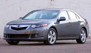 Превью обои acura, tsx, 2008, серый, вид спереди, стиль, авто, акура, асфальт