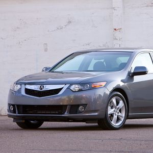 Превью обои acura, tsx, 2008, серый, вид спереди, стиль, авто, акура, асфальт