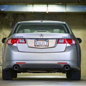 Превью обои acura, tsx, 2008, серебряный металлик, вид сзади, стиль, авто, акура, парковка