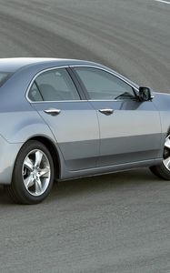 Превью обои acura, tsx, 2010, серый металлик, вид сбоку, стиль, авто, акура, асфальт