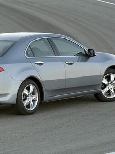 Превью обои acura, tsx, 2010, серый металлик, вид сбоку, стиль, авто, акура, асфальт