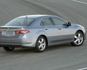 Превью обои acura, tsx, 2010, серый металлик, вид сбоку, стиль, авто, акура, асфальт