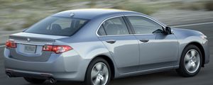 Превью обои acura, tsx, 2010, серый металлик, вид сбоку, стиль, авто, акура, скорость, природа, асфальт