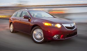 Превью обои acura, tsx, 2010, красный, вид спереди, стиль, авто, акура, скорость, дрифт, огни