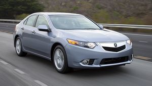 Превью обои acura, tsx, 2010, голубой, вид спереди, стиль, авто, акура, скорость, природа