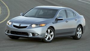 Превью обои acura, tsx, 2010, серый металлик, вид спереди, стиль, авто, акура, асфальт