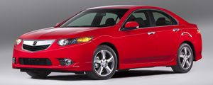 Превью обои acura, tsx, 2011, красный, вид сбоку, стиль, авто, акура