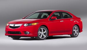 Превью обои acura, tsx, 2011, красный, вид сбоку, стиль, авто, акура