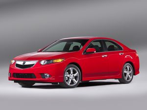 Превью обои acura, tsx, 2011, красный, вид сбоку, стиль, авто, акура