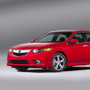 Превью обои acura, tsx, 2011, красный, вид сбоку, стиль, авто, акура