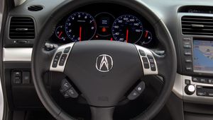 Превью обои acura, tsx, салон, интерьер, руль, спидометр