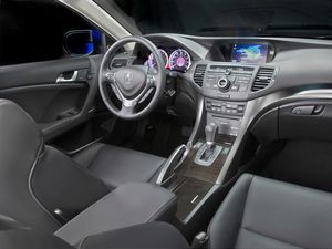 Превью обои acura, tsx, салон, интерьер, руль, спидометр