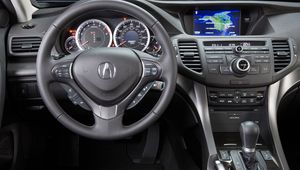 Превью обои acura, tsx, салон, интерьер, руль, спидометр