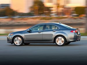 Превью обои acura, tsx, v6, 2009, серый металлик, вид сбоку, стиль, авто, скорость, дома, город