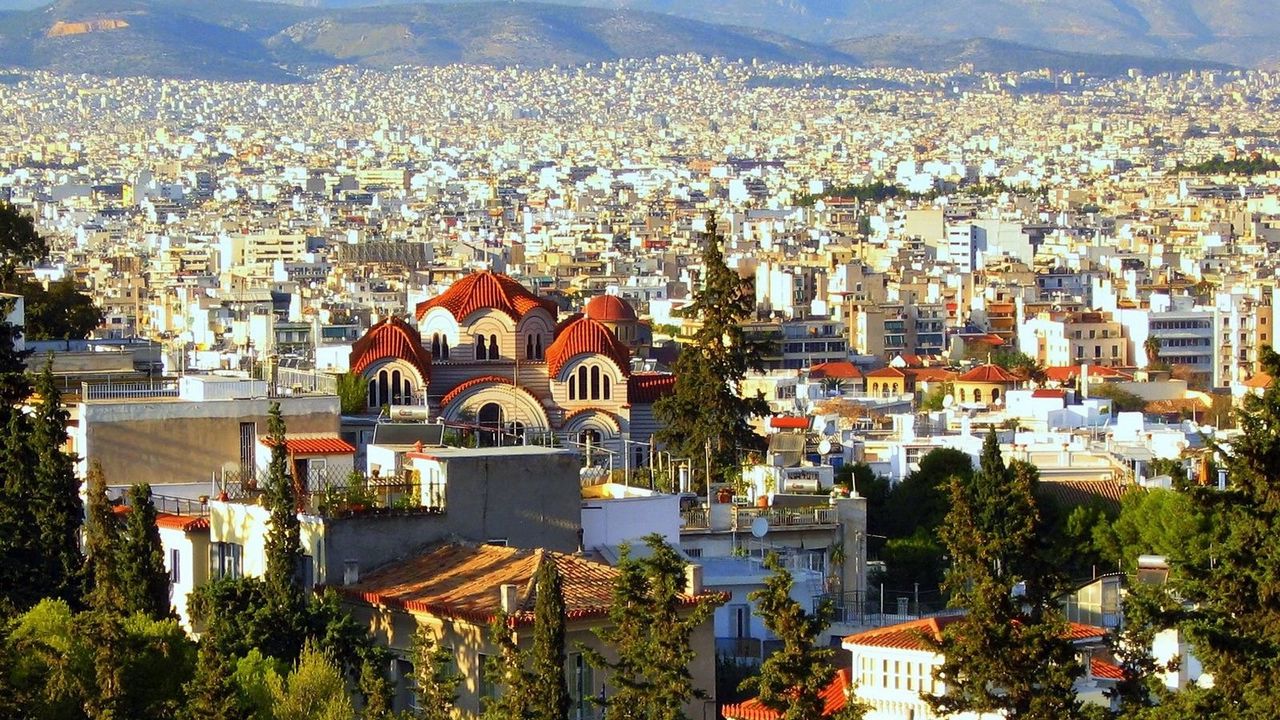Обои афины, греция, город, здания