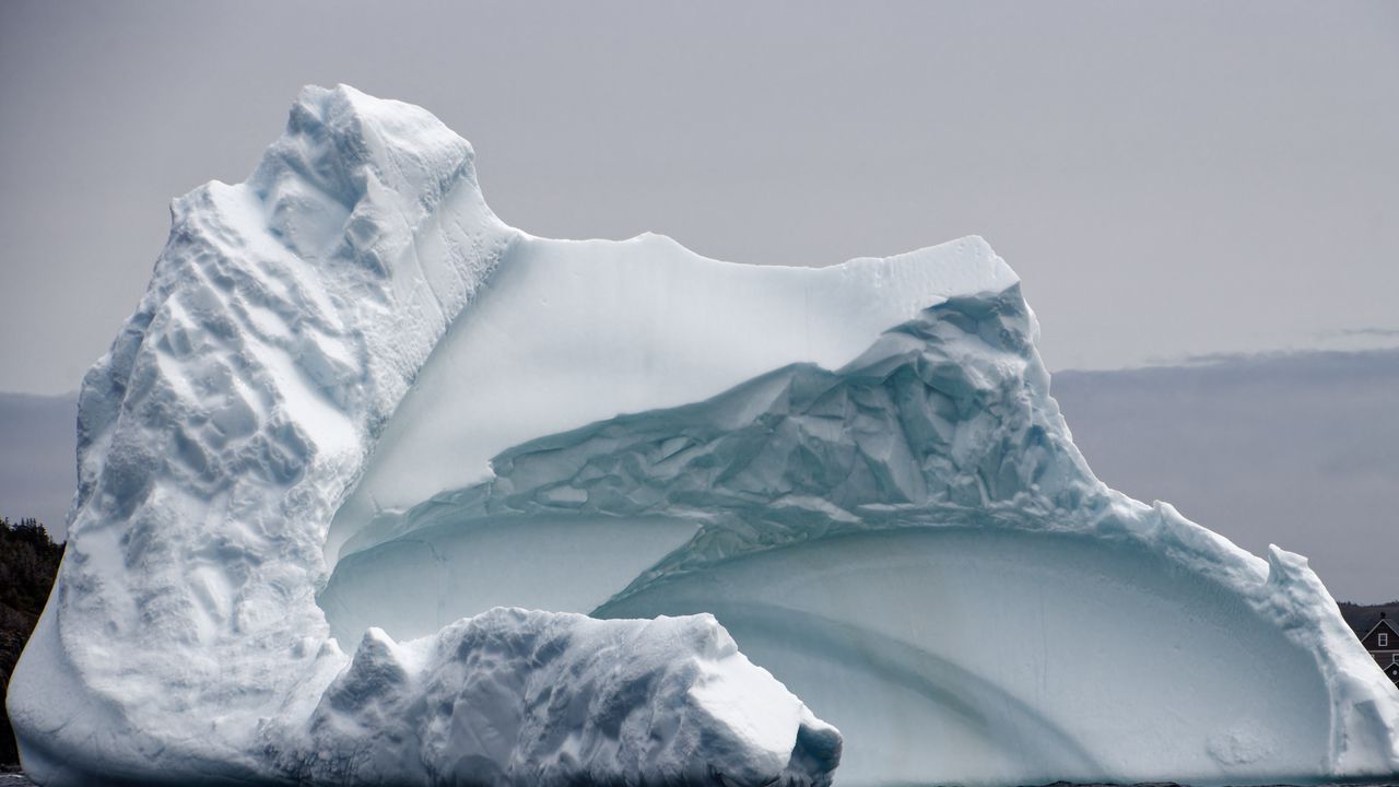 Обои айсберг, снег, море, рельеф