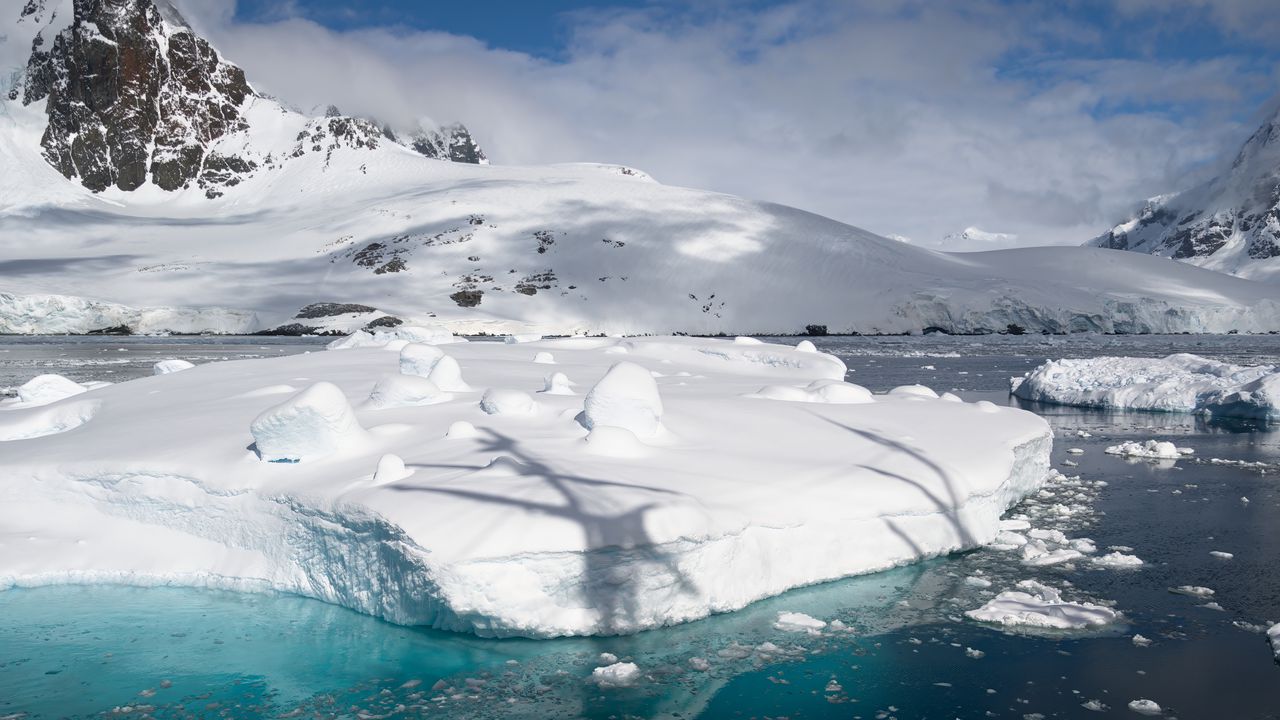 Обои айсберг, вода, лед, снег