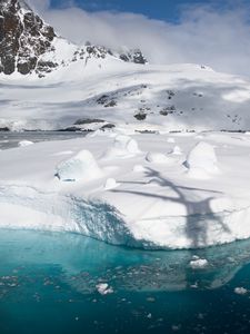 Превью обои айсберг, вода, лед, снег