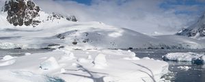 Превью обои айсберг, вода, лед, снег
