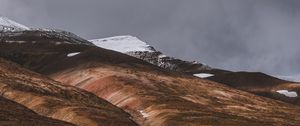 Превью обои акюрейри, исландия, возвышенности, снег, небо