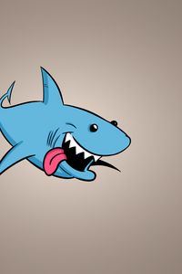 Превью обои акула, арт, фон, высунутый язык