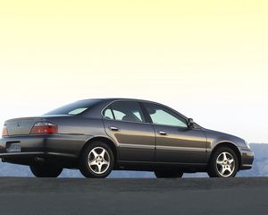 Превью обои акура, 2002, серый, вид сбоку, стиль, acura, tl, авто, асфальт