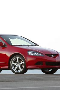 Превью обои акура, 2005, красный, вид сбоку, стиль, acura, rsx, авто, асфальт