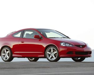 Превью обои акура, 2005, красный, вид сбоку, стиль, acura, rsx, авто, асфальт