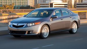 Превью обои акура, 2009, серый, вид сбоку, стиль, авто, acura, tsx, v6, скорость, город, асфальт