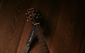 Превью обои акустическая гитара, гитара, музыкальный инструмент, деревянный, коричневый