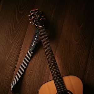 Превью обои акустическая гитара, гитара, музыкальный инструмент, деревянный, коричневый