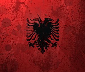Превью обои албания, флаг, герб, фон, краска, символика, текстура