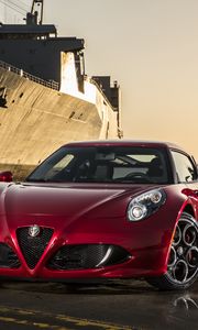 Превью обои alfa romeo, 4c, 2015, красный, спорткар, купе