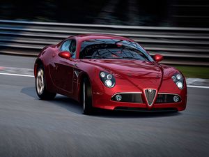 Превью обои alfa romeo, graceful entrance, красный