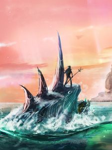 Превью обои амфибия, арт, море, фентези