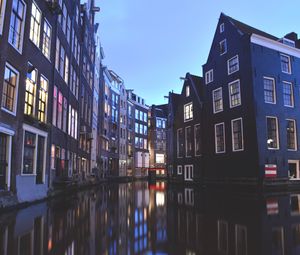 Превью обои амстердам, нидерланды, здания, канал