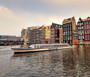 Превью обои амстердам, столица, нидерланды, река, здания, город