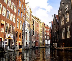 Превью обои амстердам, венецианский канал, дома, постройки, город