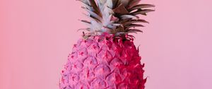 Превью обои ананас, фрукт, розовый, краска, тропический