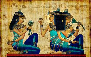 Превью обои ancient, egypt, брюнетки, девушки, древность, египет, рисунок