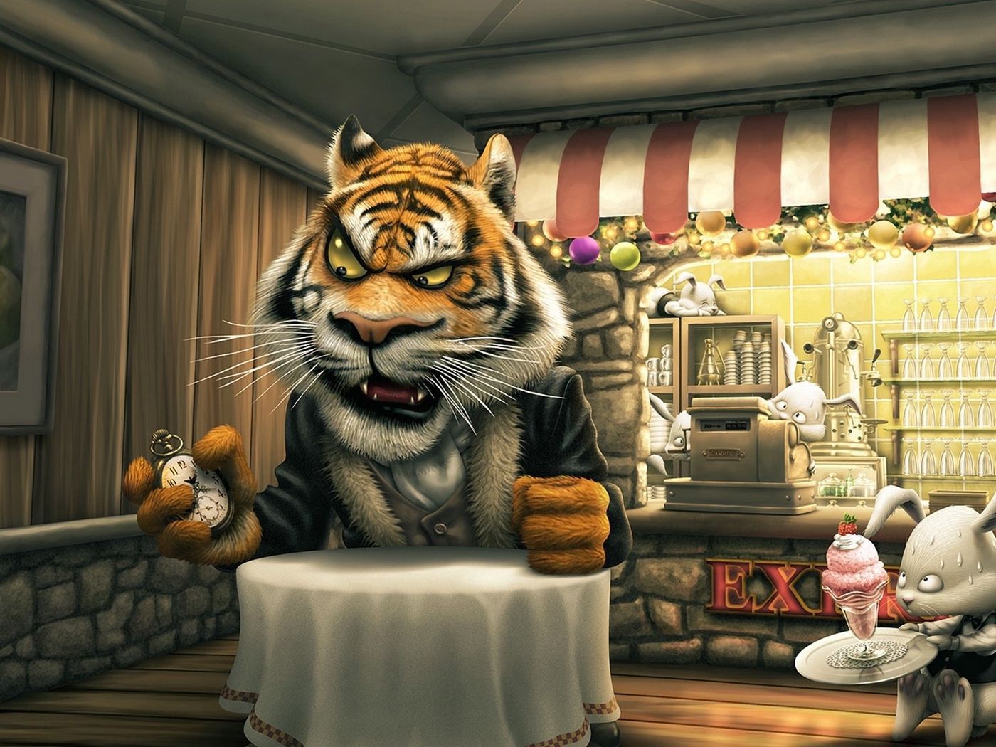 Смешной аватар с тигром