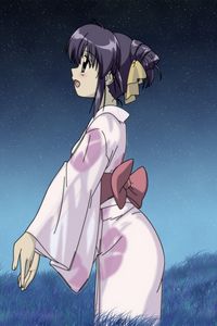 Превью обои аниме, девушка, кимоно, пояс