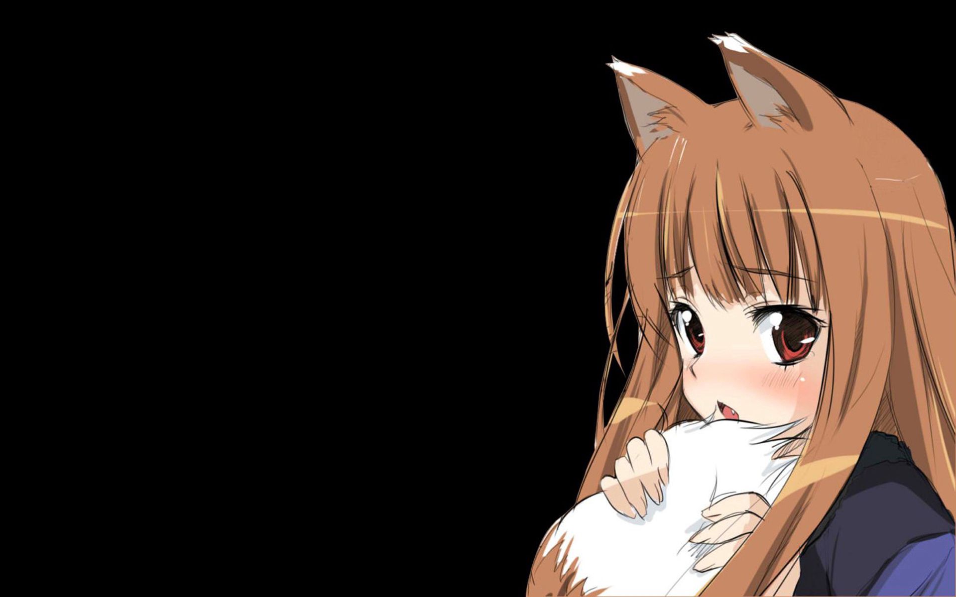 Скачать 1920x1200 аниме, spice wolf, девушка, уши, хвост обои, картинки