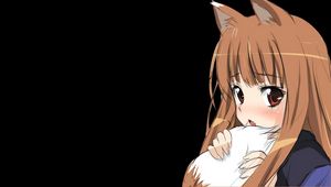 Превью обои аниме, spice wolf, девушка, уши, хвост