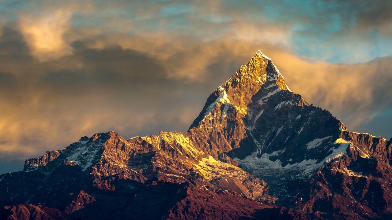 Обои аннапурна, непал, гималаи, горы, небо
